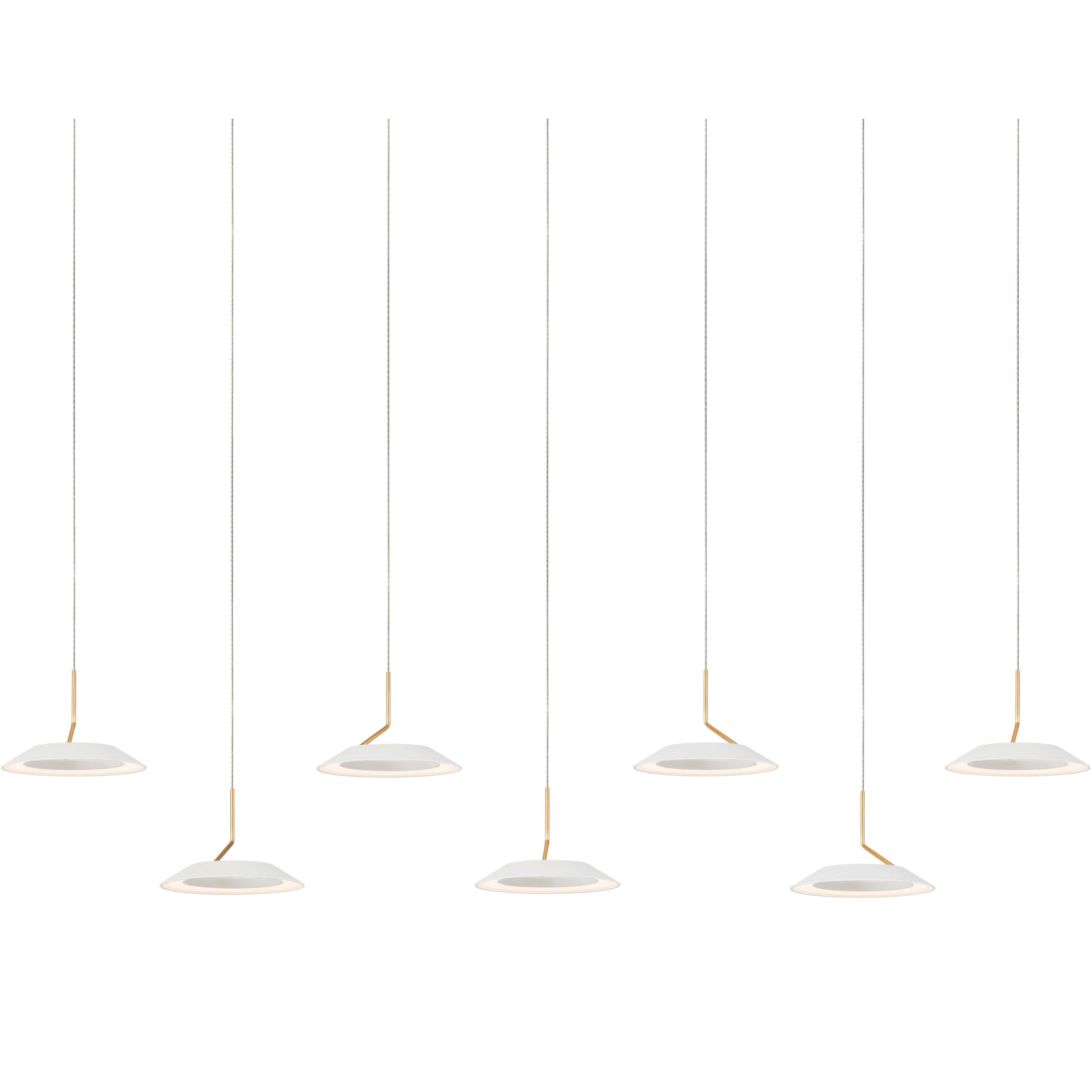 Royyo LED 6.5 inch Matte white with gold Pendant Ceiling Light